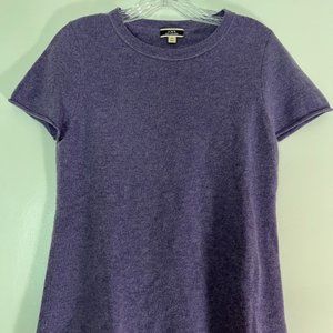 J Crew Grape 100% Cashmere Short Sleeve T-Shirt